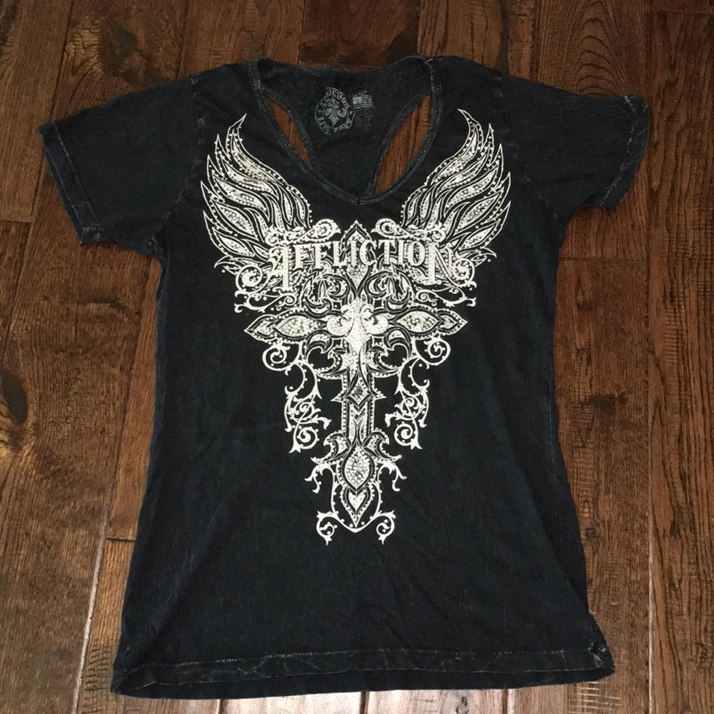 Ladies Affliction top size Large